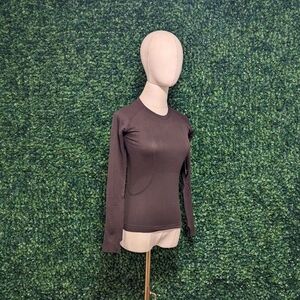 TKEQ Kennedy Long Sleeve Seamless Shirt Color: Espresso Brown Size: XS/S